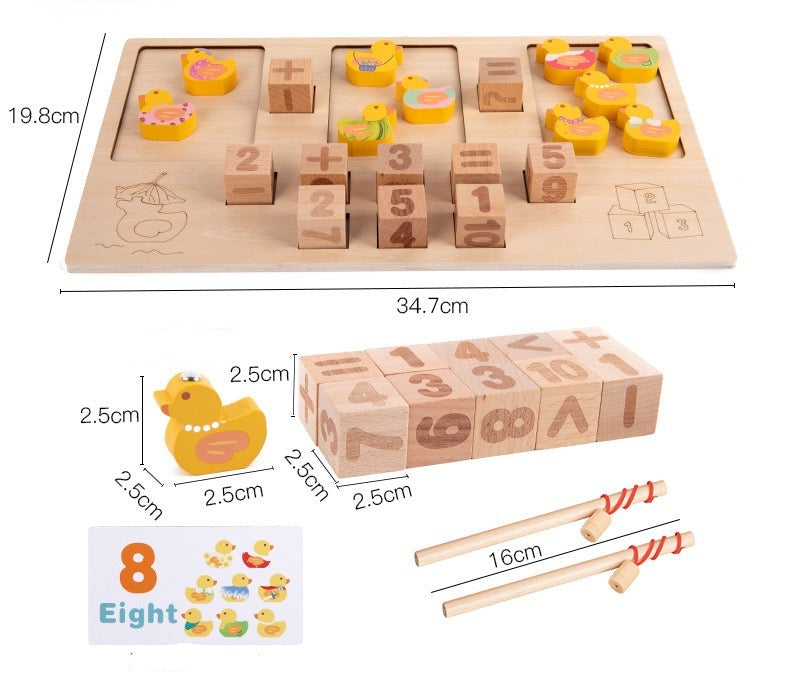 Wooden Duck Counting Game - Mathematics Educational Toys