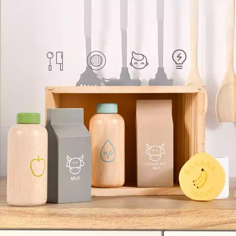 Wooden Simulation Breakfast Toys - Open ended wooden toys