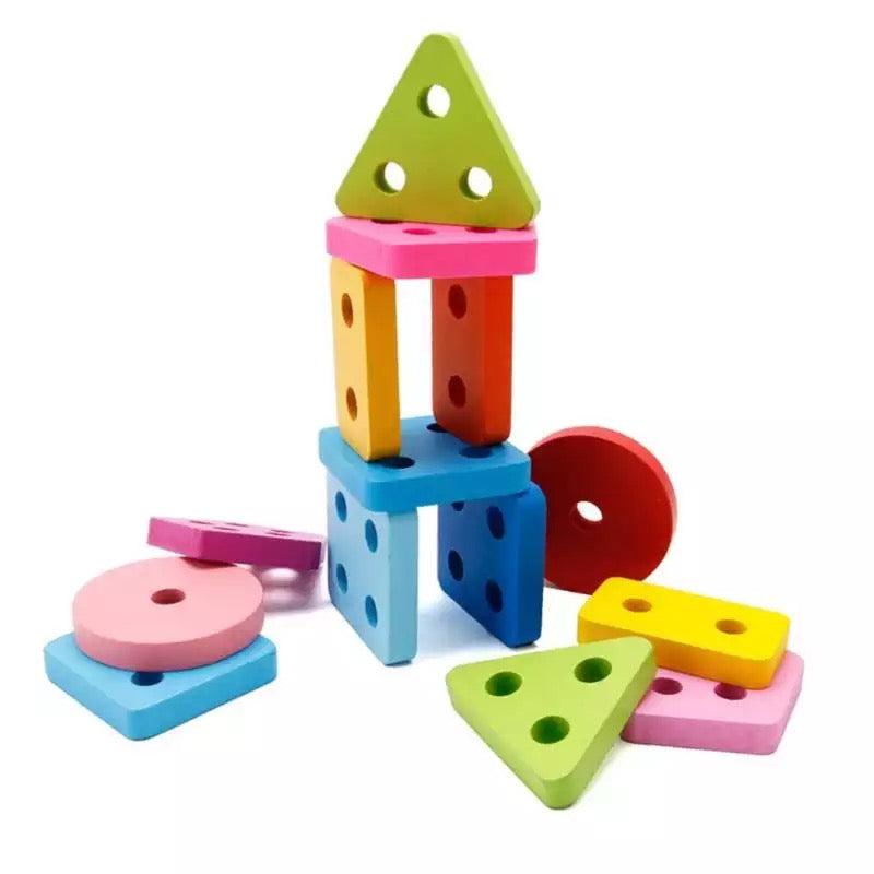 Wooden number shape and fraction -Mathematics toys