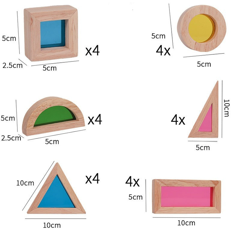 24PCS Rainbow Blocks - Sensory Toys