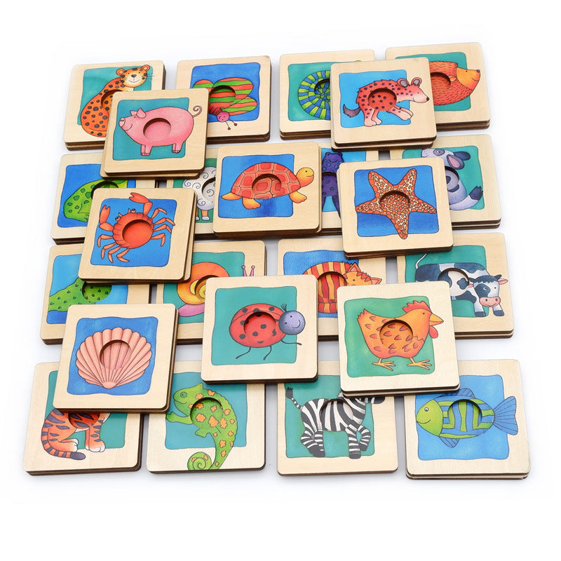 Animal Texture Match puzzle - Fine motor skills toys