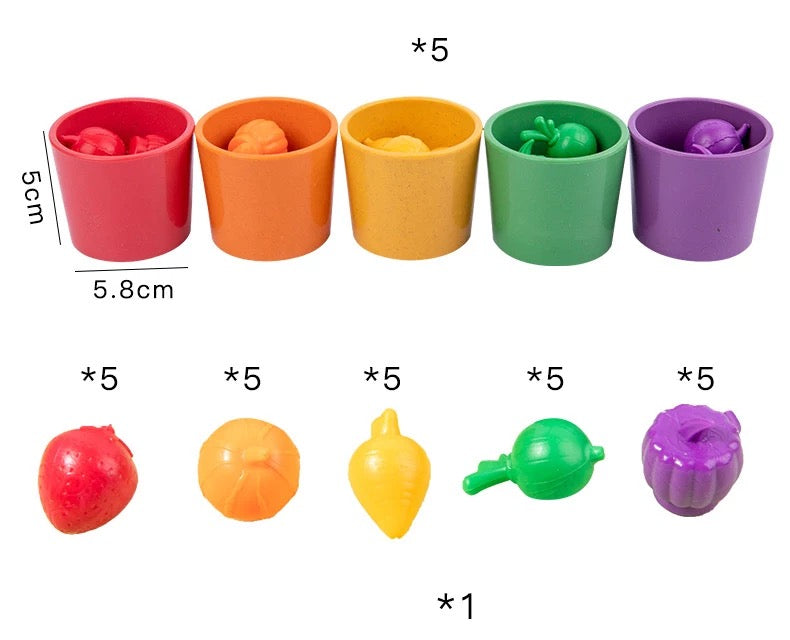 Fruit and Veggie Sorting & Counting Game- Mathematics toys