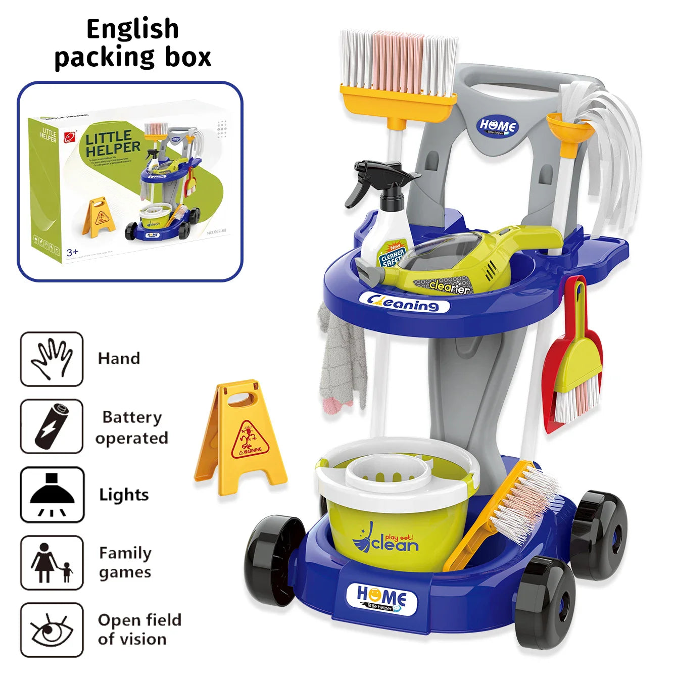 CleanPlay – Educativo y Divertido – Carrito de limpieza de juguetes