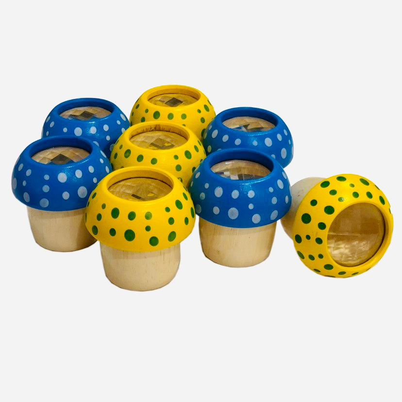Wooden Mushroom Kaleidoscope Set of 8-Sensory toys