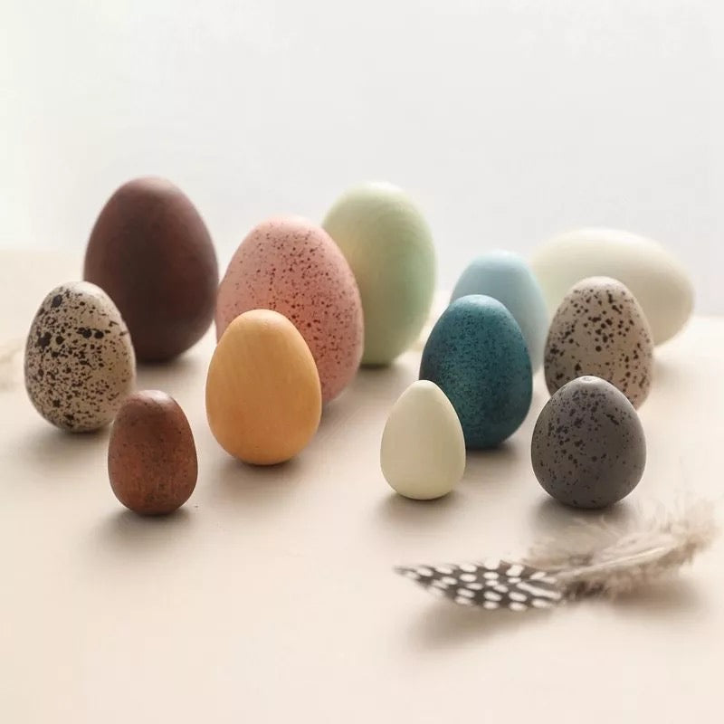 Wooden Birds’ Eggs- Open ended wooden toys