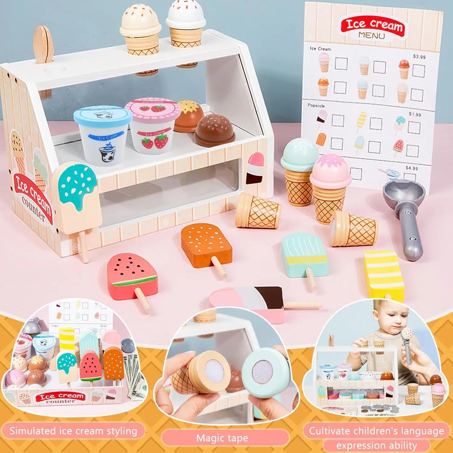 Ensemble de jeu Crème glacée™ - Créatif et Éducatif - Set de jeu de crème glacée
