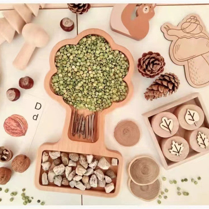Wooden Tree Sensory Play Tray-Open Ended Play