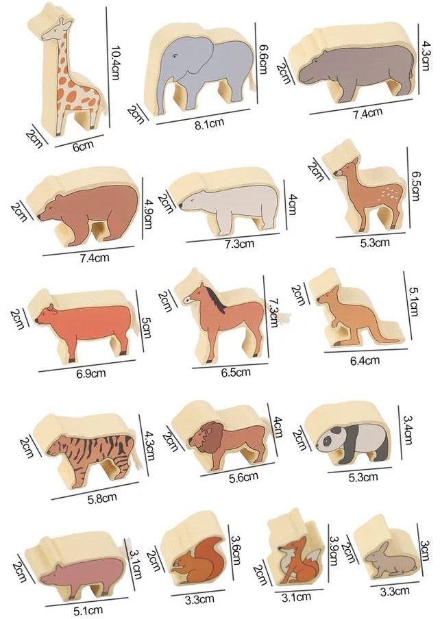 Wooden Wildlife Stacking-Open ended wooden toys