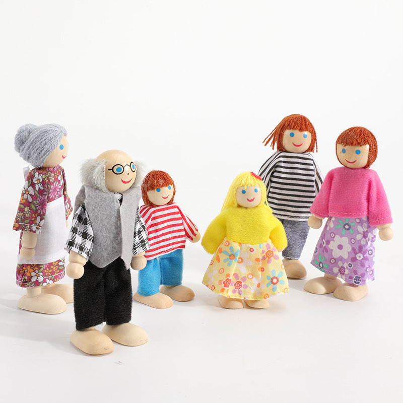 Wooden Role-Play Doll Family- Open ended wooden toys