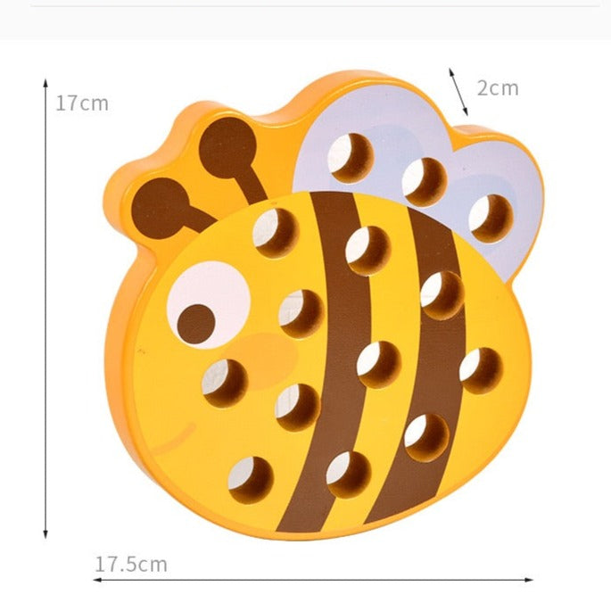 Wooden Animal Threading Rope Game - Fine Motor Skills Toys