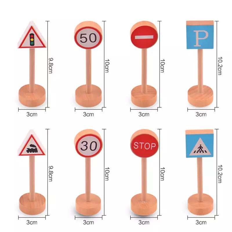 Wooden Traffic Safety Signs - Open ended wooden toys