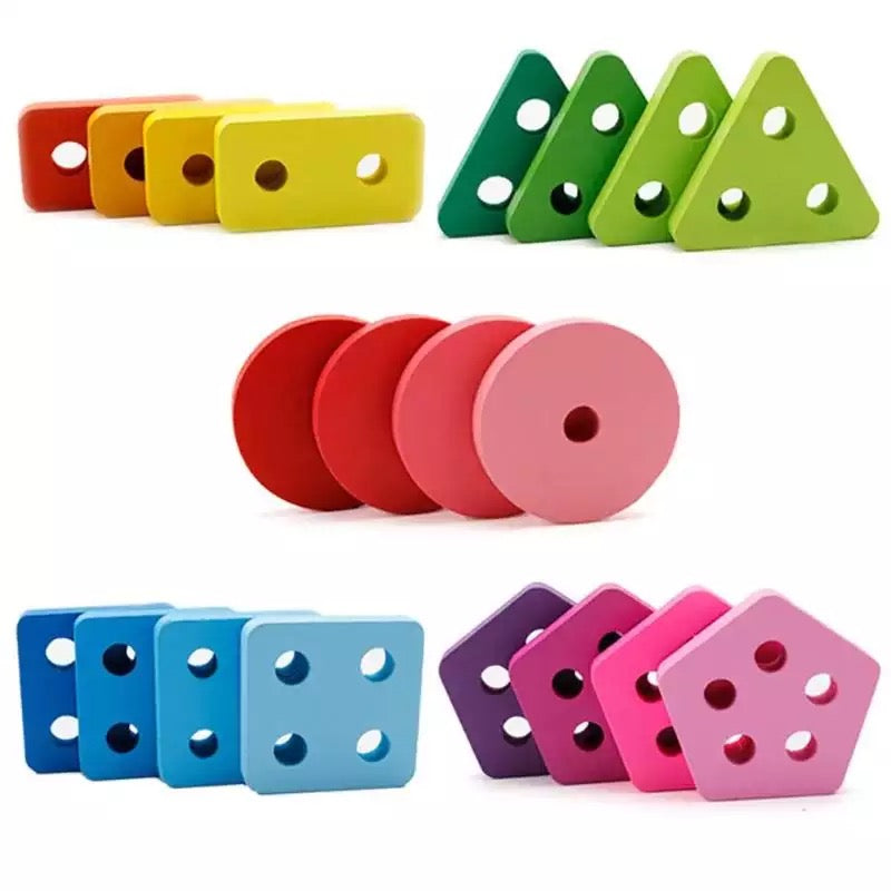 Wooden number shape and fraction -Mathematics toys