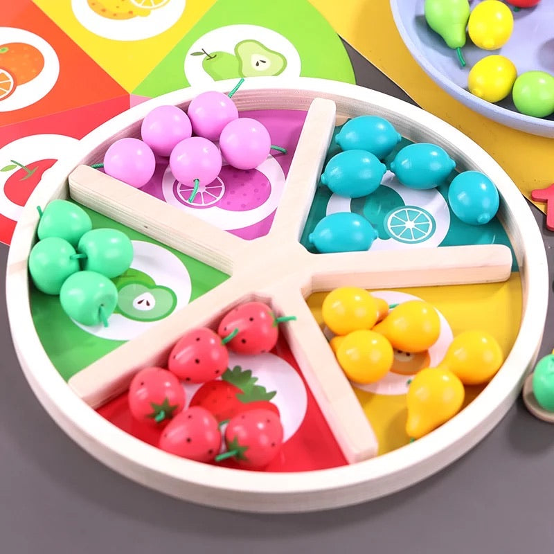 Wooden Fruit Sorting Math Game- Mathematics toys