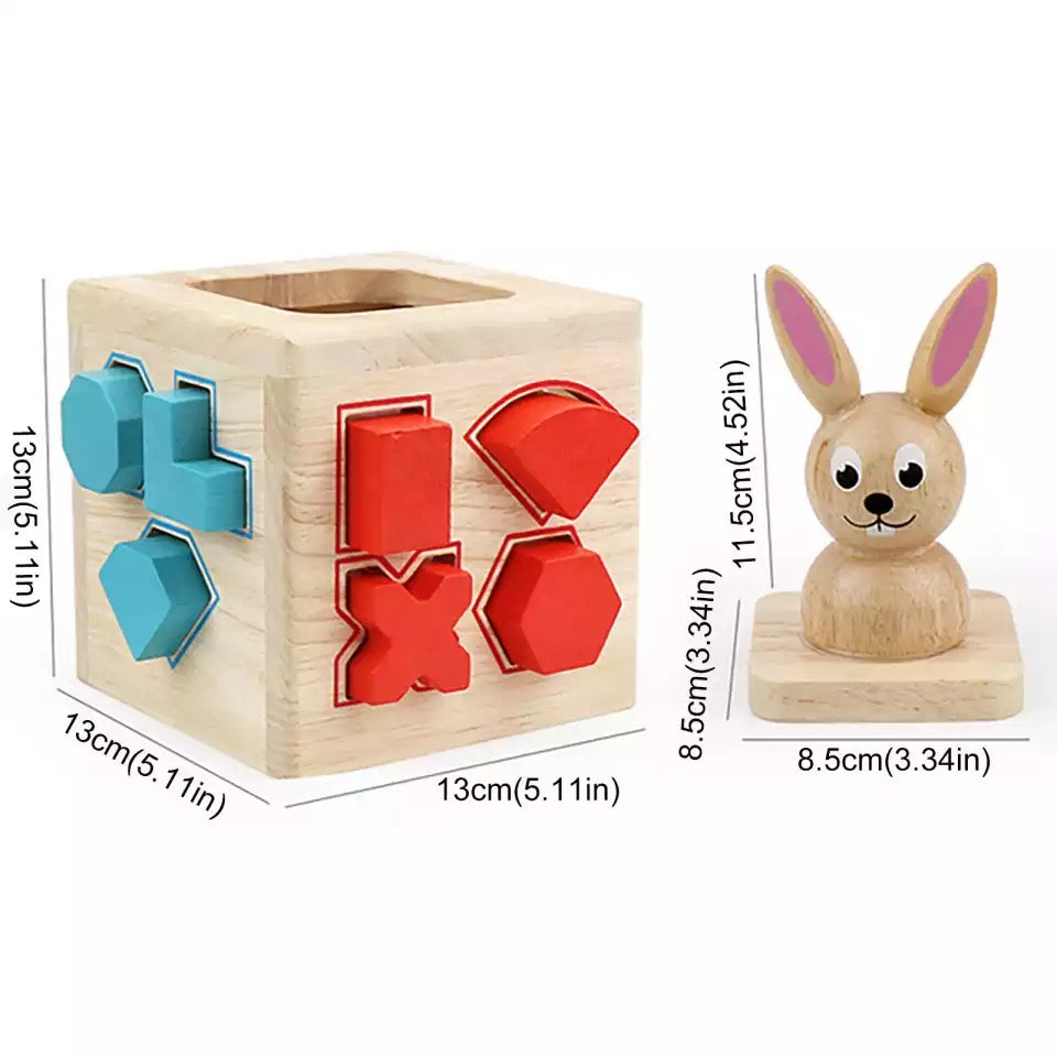 Wooden Rabbit Shape Box- Fine motor skills toys