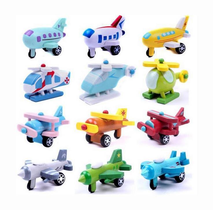 12 mini Wooden Airplanes - Best Open Ended Wooden Toys