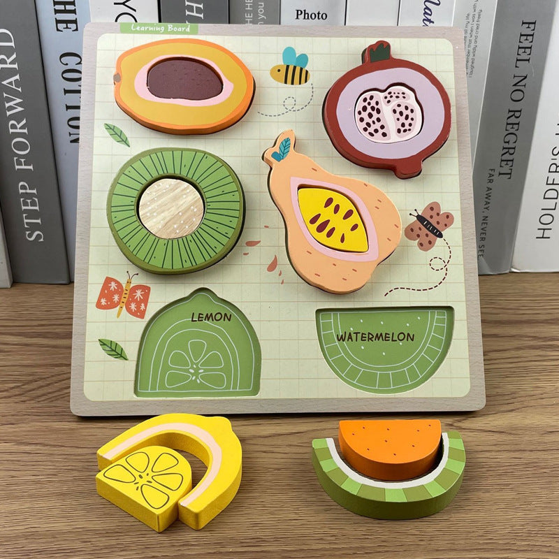 Wooden 3D Fruit/Animals/Tools Puzzle
