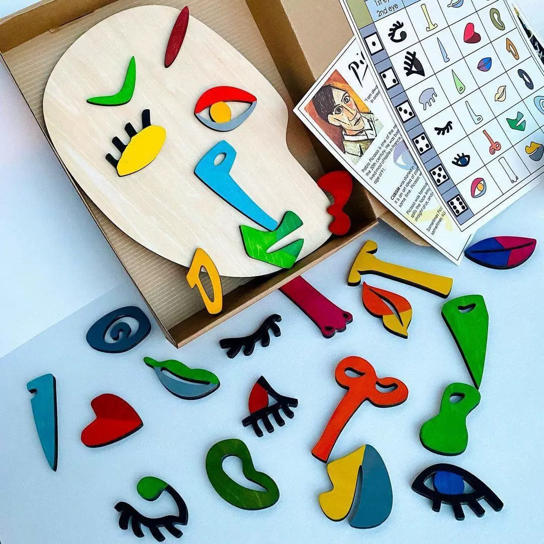 Picasso-style Montessori Face Puzzle-Speech therapy toys