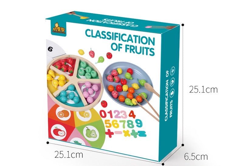 Wooden Fruit Sorting Math Game- Mathematics toys