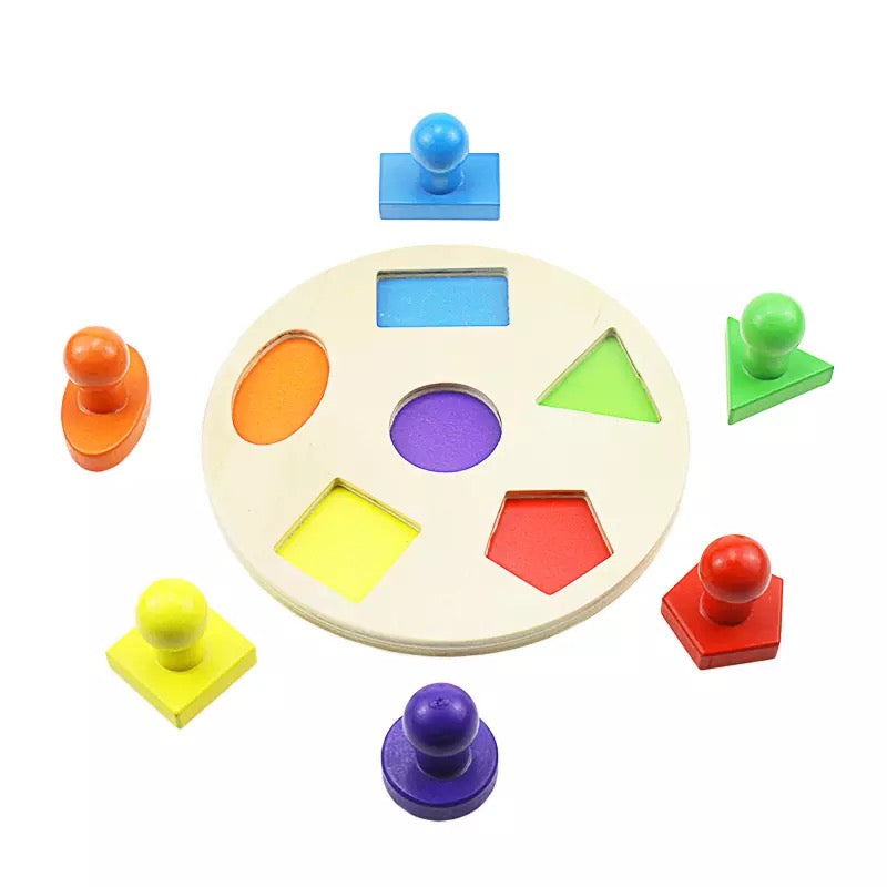 Wooden Geometric Shape Puzzle- Fine motor skills toys