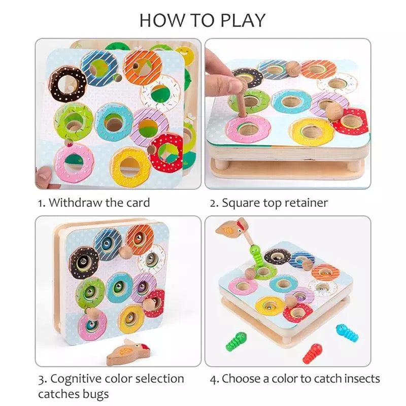 Catch The Bug Wooden Magnetic Game- Fine motor skills toys