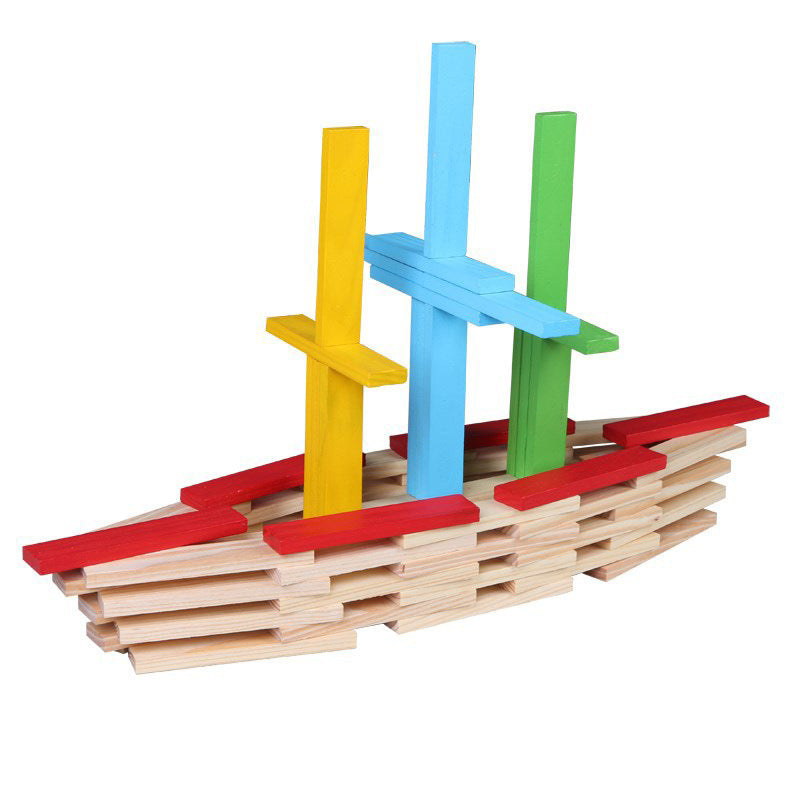 150 Pieces Wooden STEM Building Blocks - Best Open Ended Wooden Toys