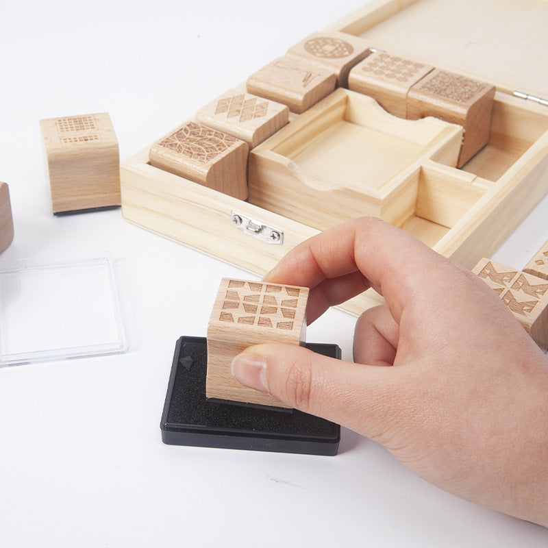 Wooden Stamp Set- Fine motor skills toys