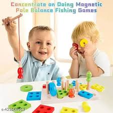 Fidtoy Wooden Magnetic Sorting Fishing Toy for Kids Age 2-6