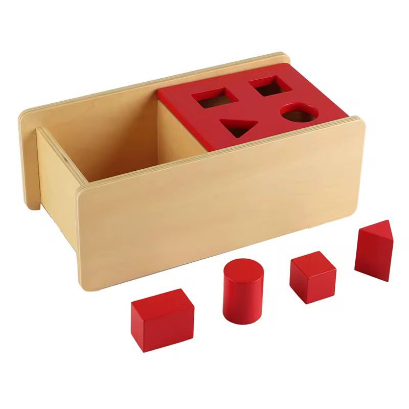 Caja de Imbucare Montessori con Tapa Abatible – 4 Formas
