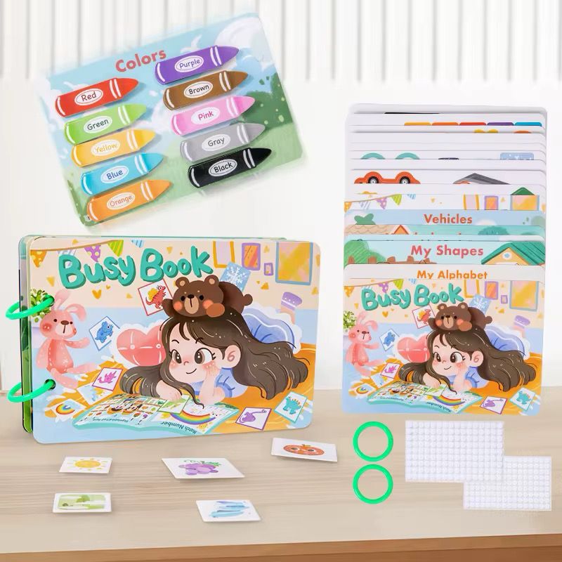 Mini Busy Book with 12 Hands-On Learning Activities – Interactive Early Education for Toddlers and Preschoolers