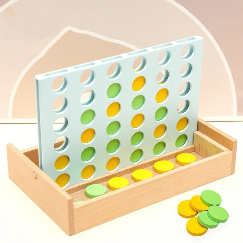 Wooden Connect 4 Game – Classic 2-Player Strategy Game for Kids and Adults | No Screen Time