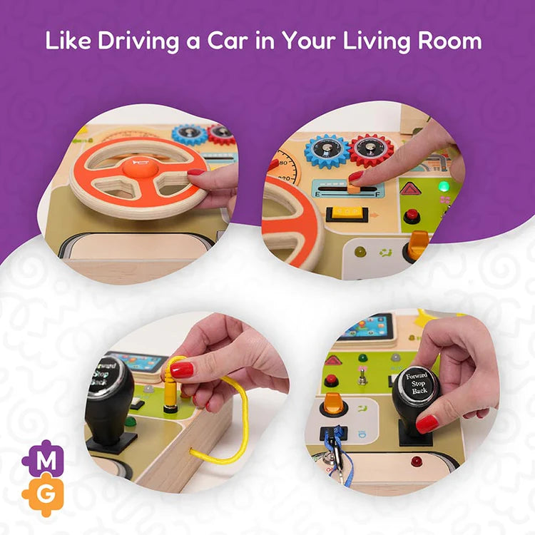 Fidtoy Busy Dashboard - Interactive Montessori Toy for Kids