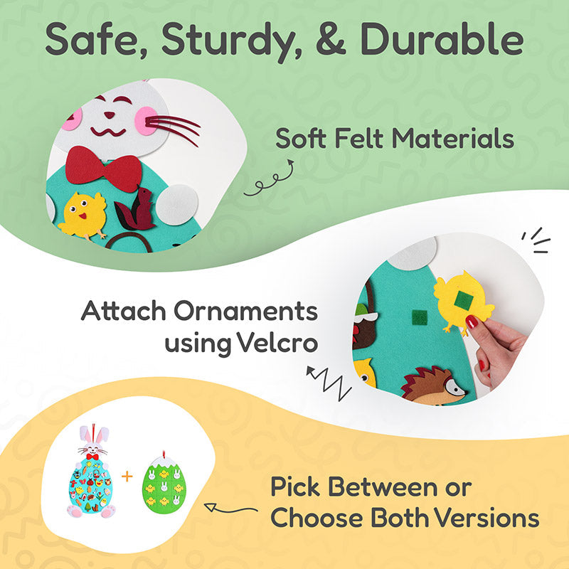 Fidtoy Jouet d'activité mural en feutre Lapin pour enfants 1+ Décoration de Pâques