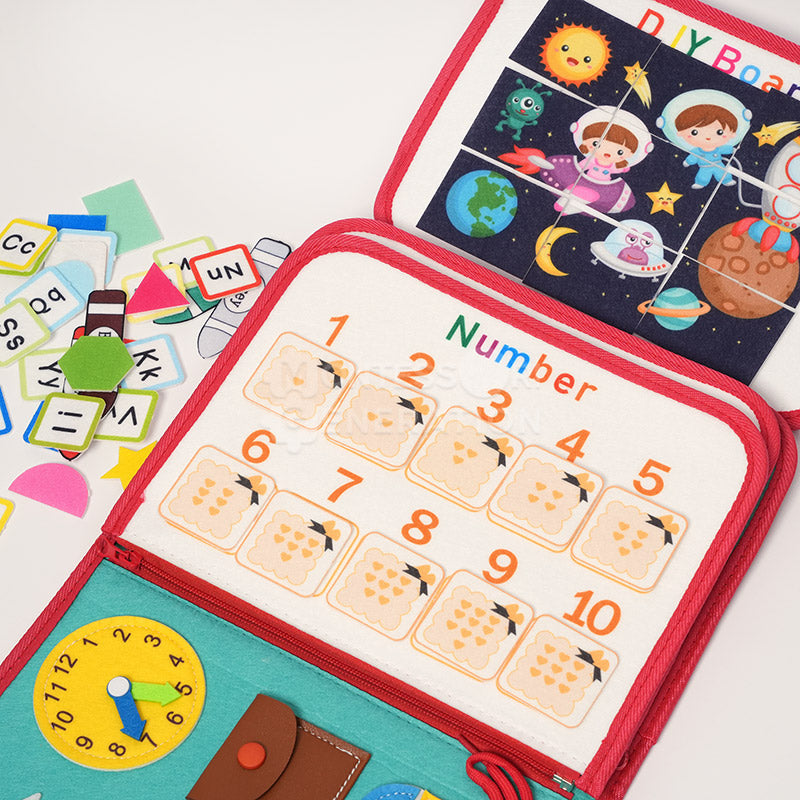 Fidtoy Sac d'activités interactif pour tout-petits – Jouet d'apprentissage sensoriel Montessori, 3 ans et plus