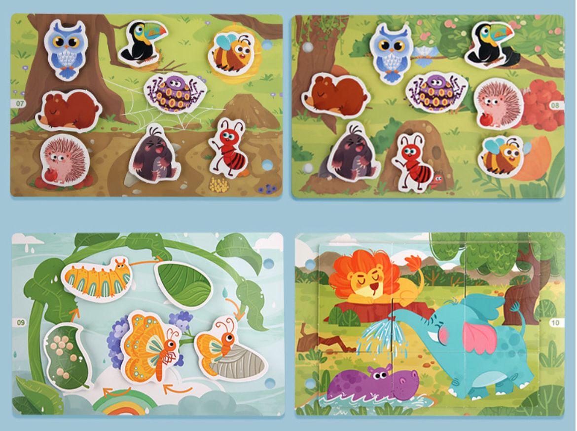 Mini Busy Book - Forest Animal Theme | Interactive Animal Matching and Discovery for Toddlers