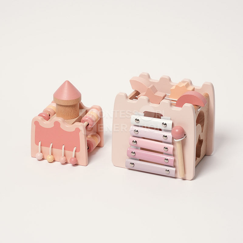 Fidtoy Wooden Activity Castle Toy for Kids 3+ Educational Play