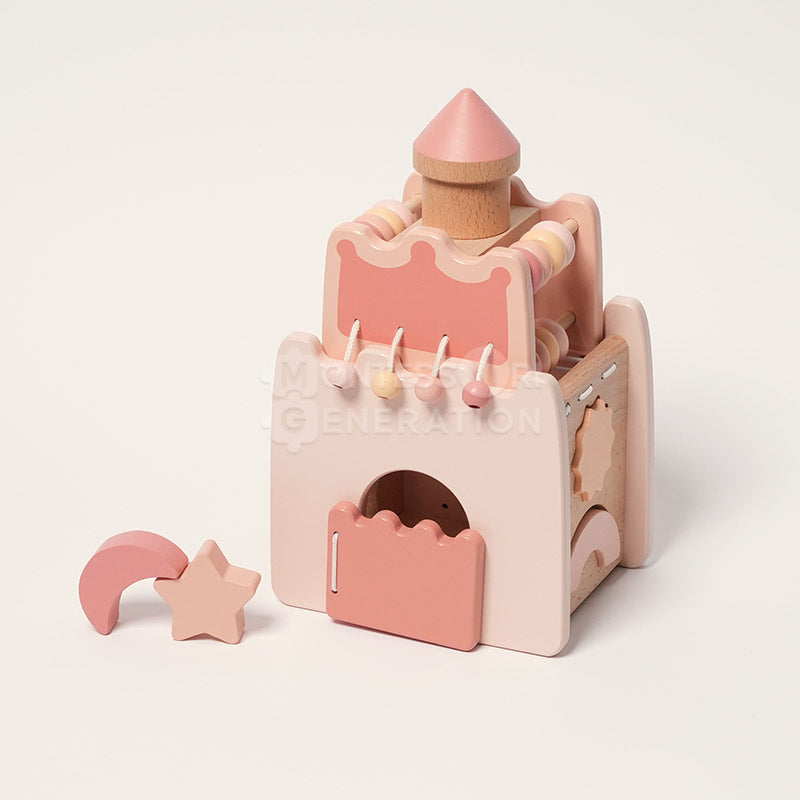 Fidtoy Wooden Activity Castle Toy for Kids 3+ Educational Play