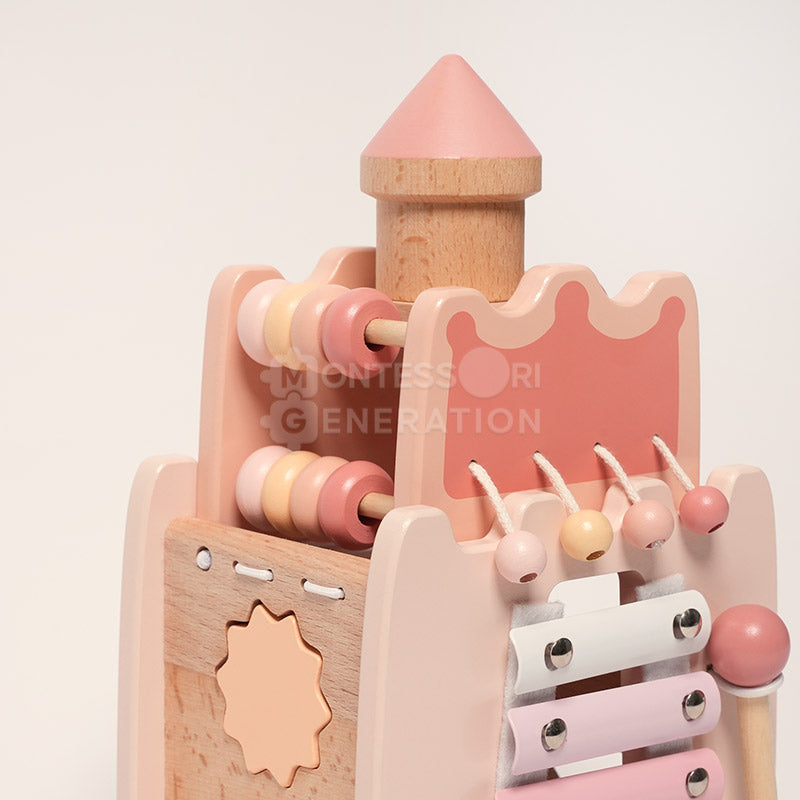 Fidtoy Wooden Activity Castle Toy for Kids 3+ Educational Play