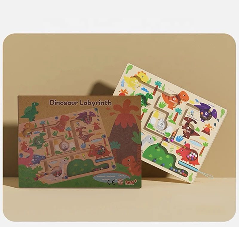 Magnetic Dinosaur Color Sorting Maze – Fine Motor Learning Toy for Hand-Eye Coordination and Pre-Writing Skills