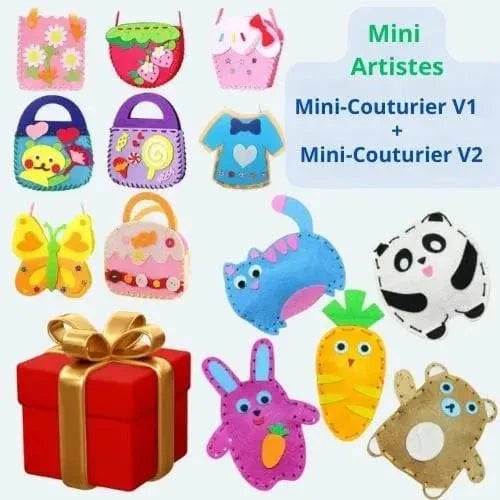Fidtoy DIY Sewing Kit for Kids – 8 Cartoon Handbag Projects, Safe Beginner Craft Set for Creativity and Fine Motor Skills