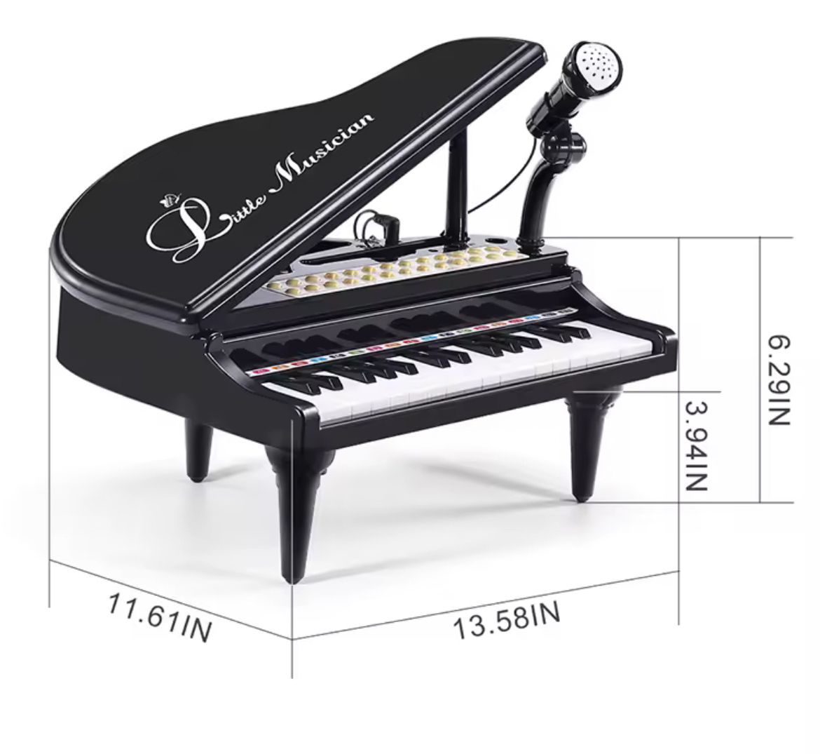 31-Key Mini Grand Piano with Microphone - Perfect First Birthday Gift for Toddlers