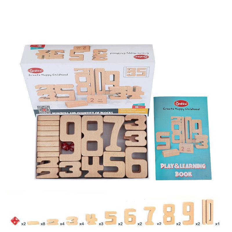 Fidtoy Mini Wooden Numbers Set Montessori Math Toy for Kids
