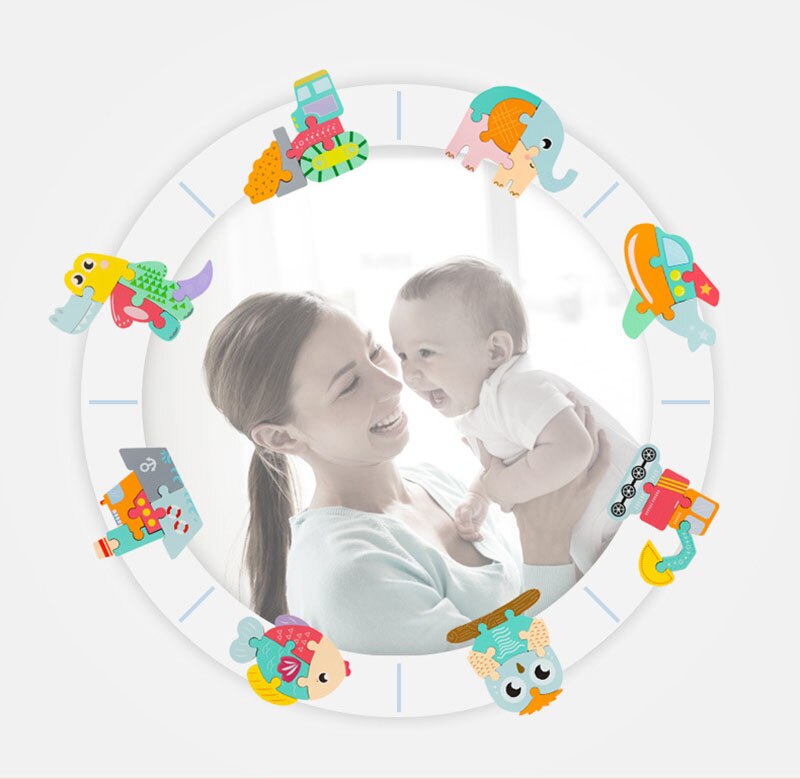 Level 2 Montessori Puzzles 6 Pack - Eco-Friendly Wooden Puzzles Set#2