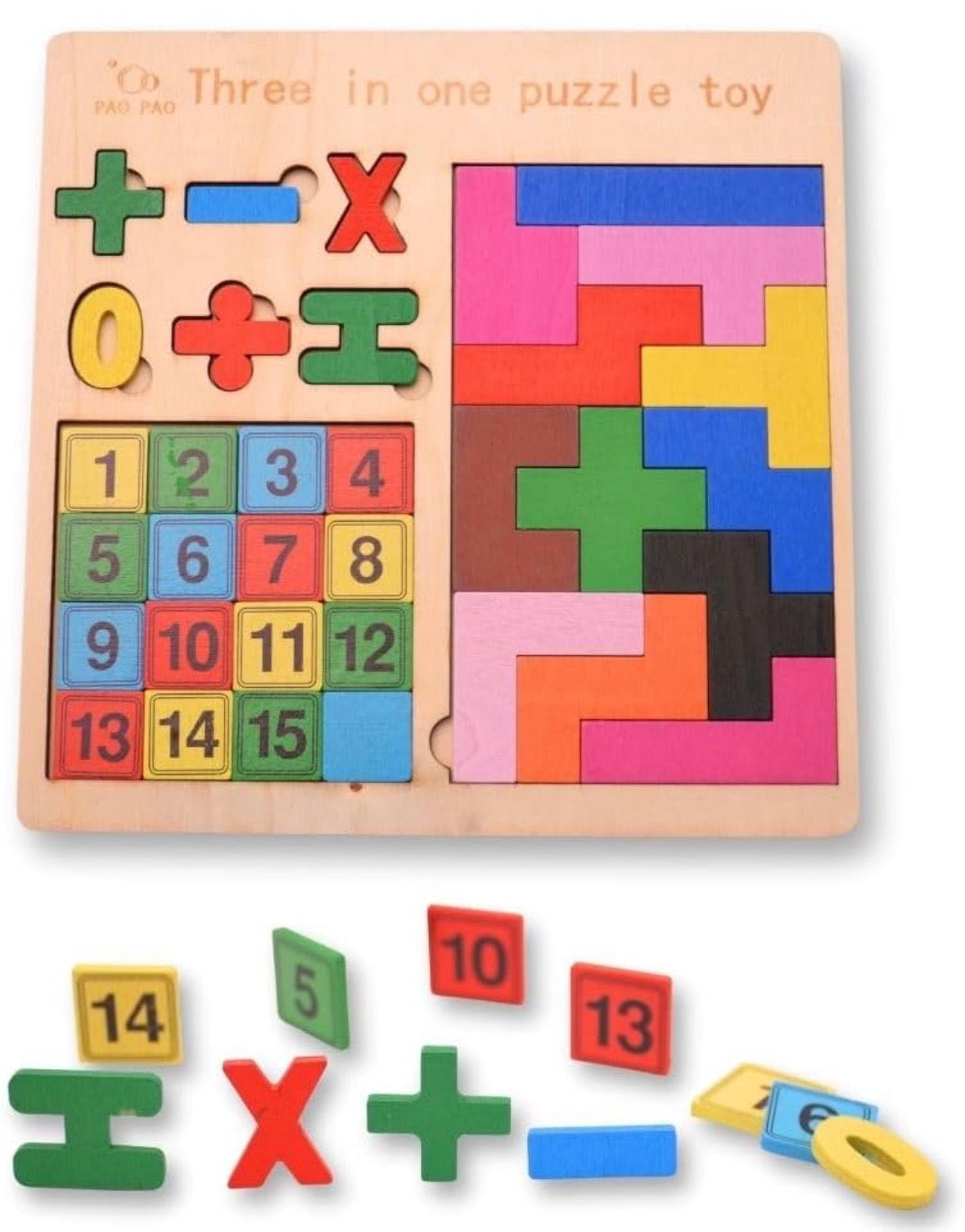 Fidtoy Montessori 3 in 1 number puzzle