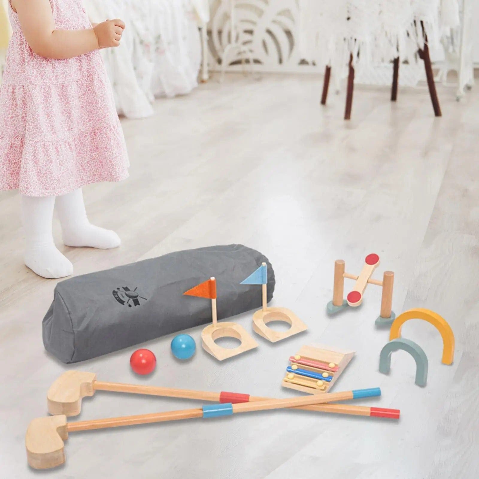 Fidtoy Wooden Golf Set for Kids 3+ Indoor Outdoor Active Play