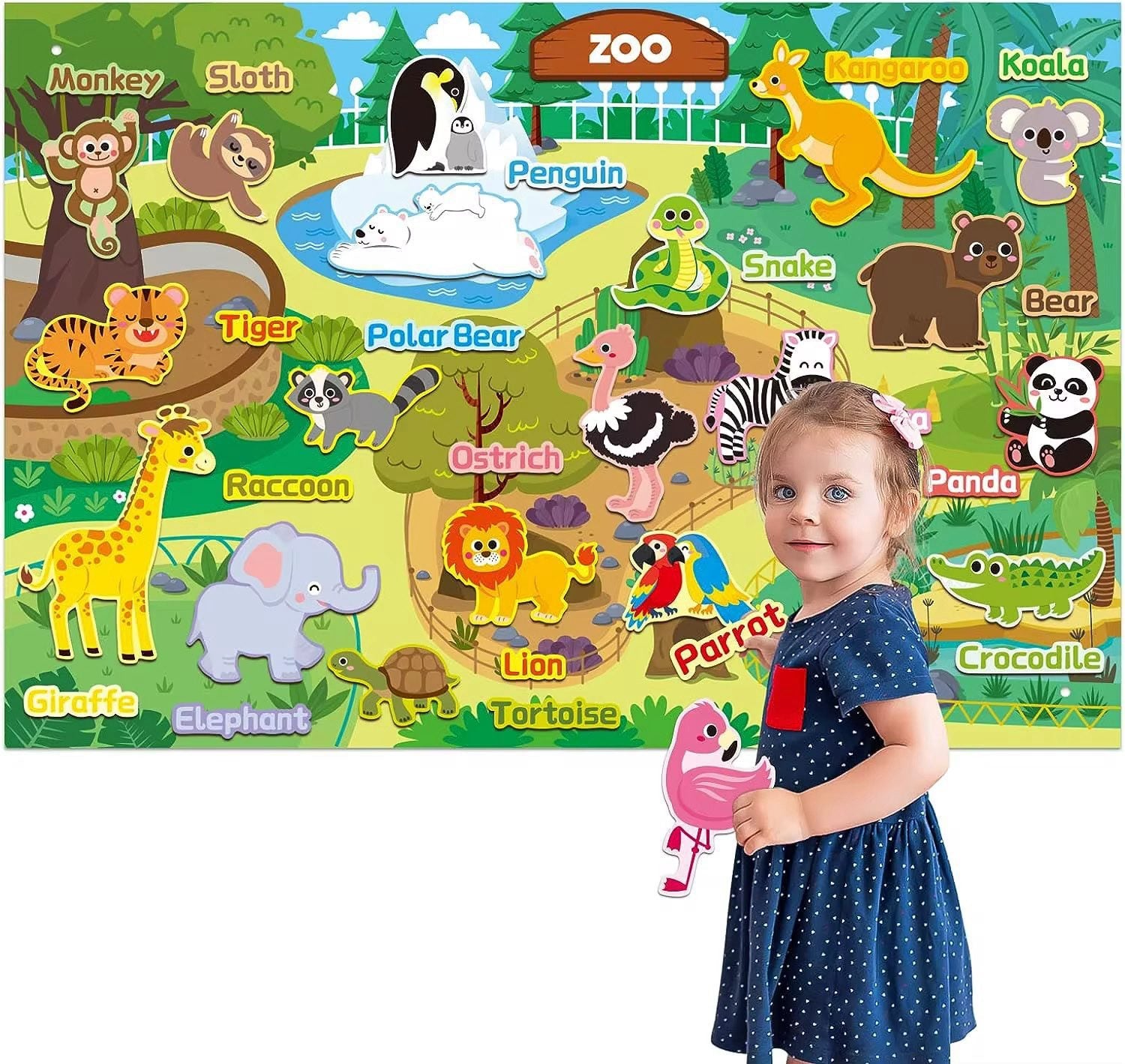 Zoo Animals Felt Board – Interactive Play for Toddlers, Preschoolers and Daycare Centres