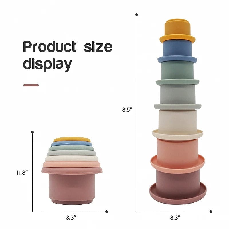 Fidtoy Silicone Stacking Cups Montessori Sensory Toy for Babies