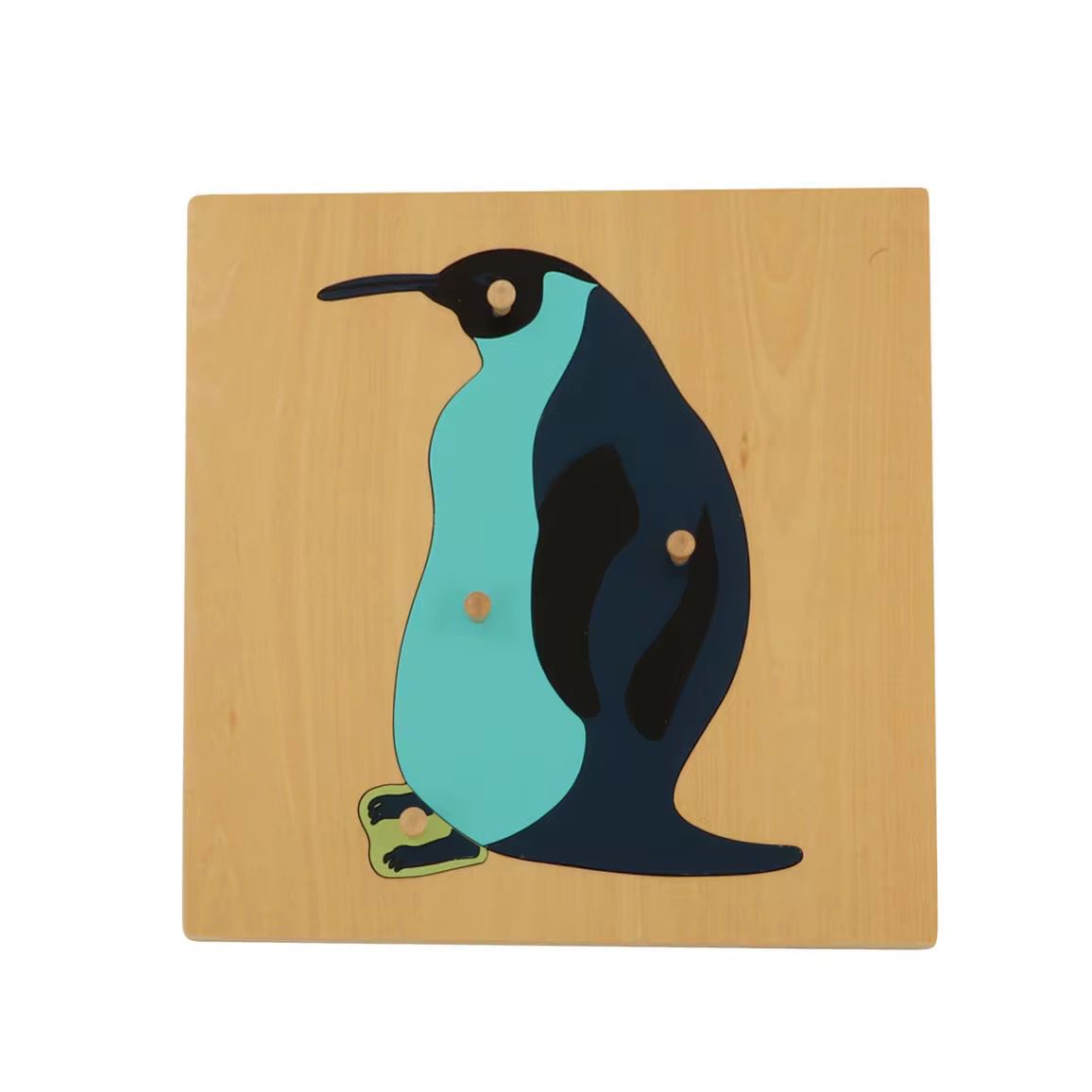 Montessori Zoology - Penguin Puzzle with Wooden Knobs