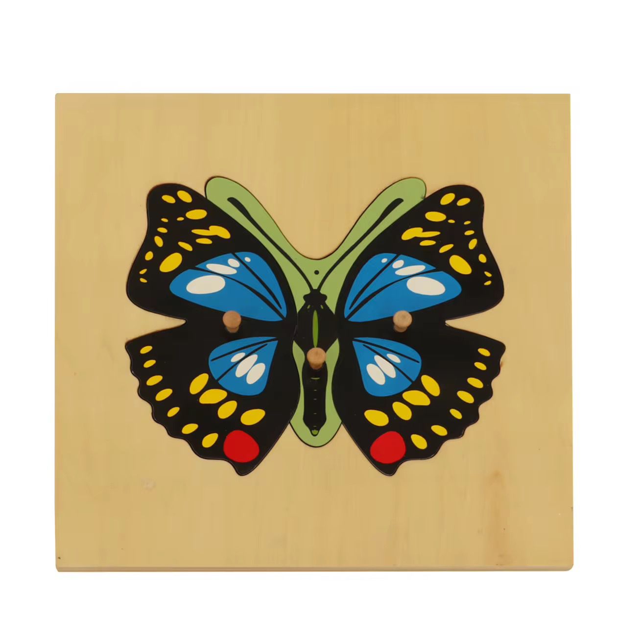 Montessori Zoology - Butterfly Puzzle with Wooden Knobs