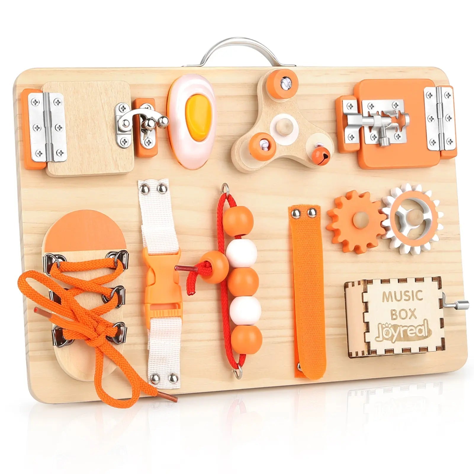 Montessori Busy Board for Toddlers - Interactive Wooden Toy for Fine Motor Skills