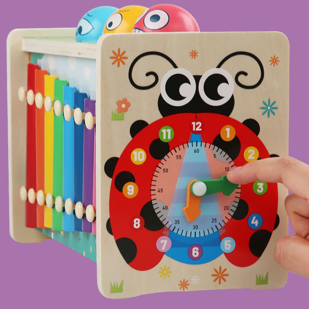 Montessori Pounding Toy with Xylophone, Fishing & Magnet Game
